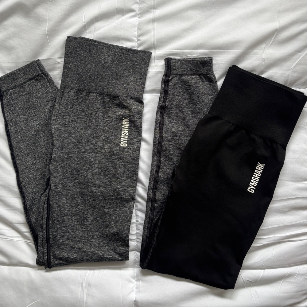 2 Gymshark Gray and Black Leggings Athletic Style (Adapt)